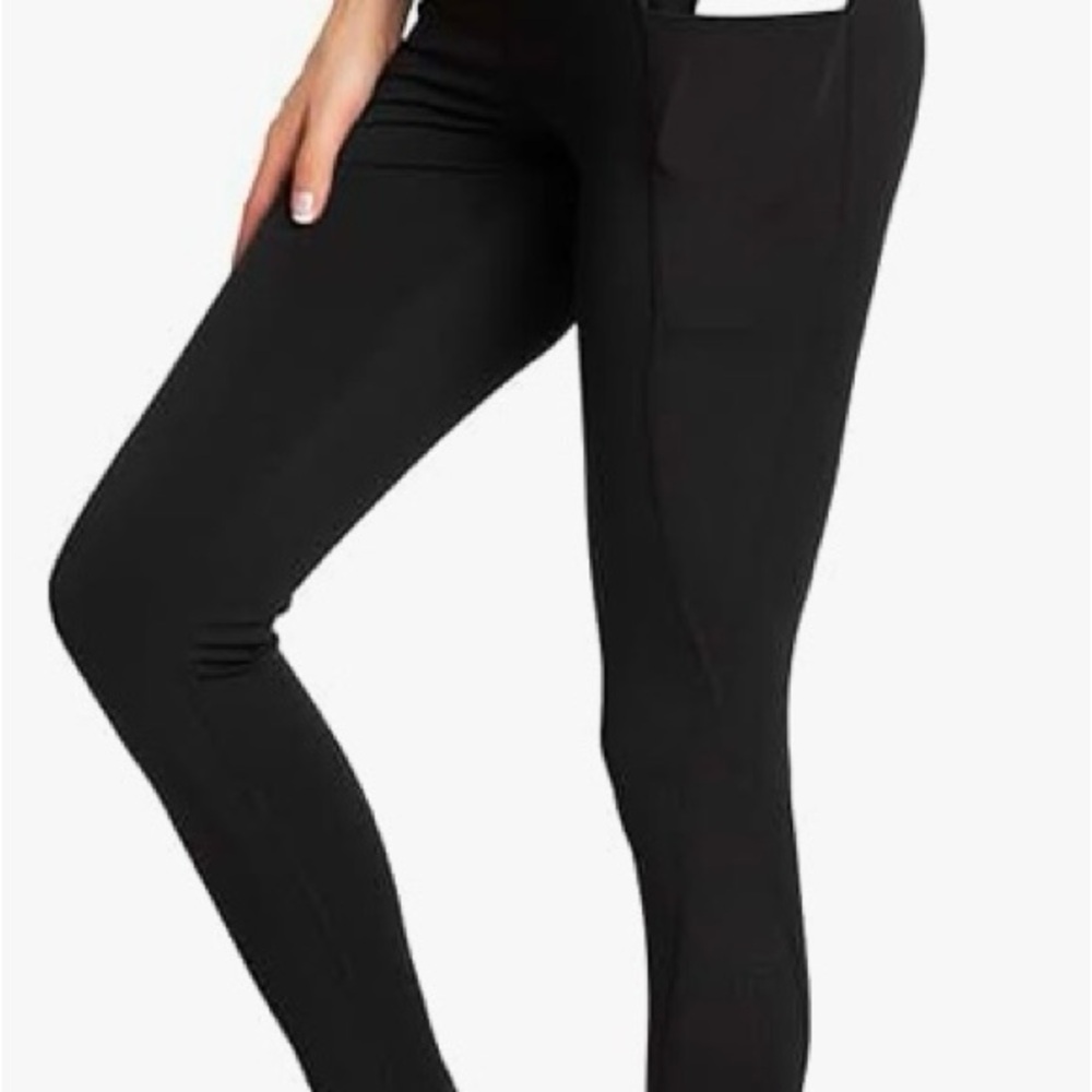 Women's Black and Green Leggings - Picture 2 of 4